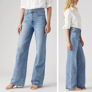 LEVI'S Premium Ribcage Wideleg Jean Size 27 Not The Same Medium Wash